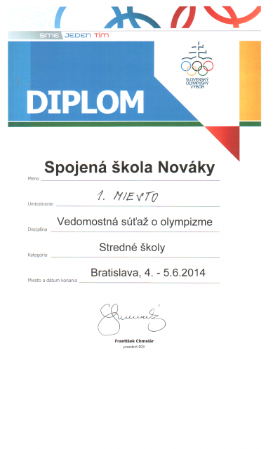 Diplom olympizmus