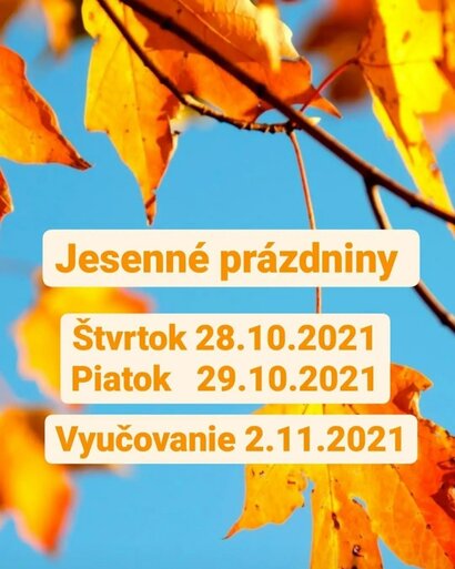 JESENNÉ PRÁZDNINY 